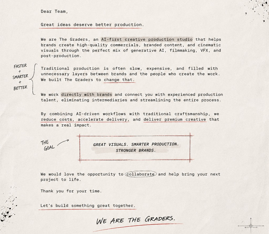 The Graders studio manifesto